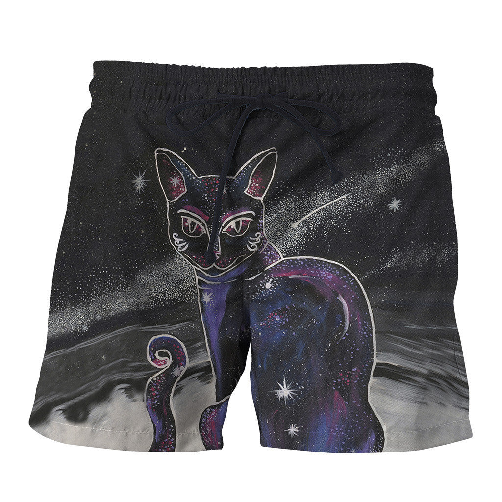 Galactic Cat swim shorts