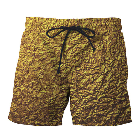 Gold swim shorts