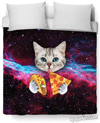 Taco Cat Bed Duvet Cover and Pillow Case Combo
