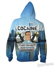 Cocaine and Cocaine Accessories Zip-Up Hoodie