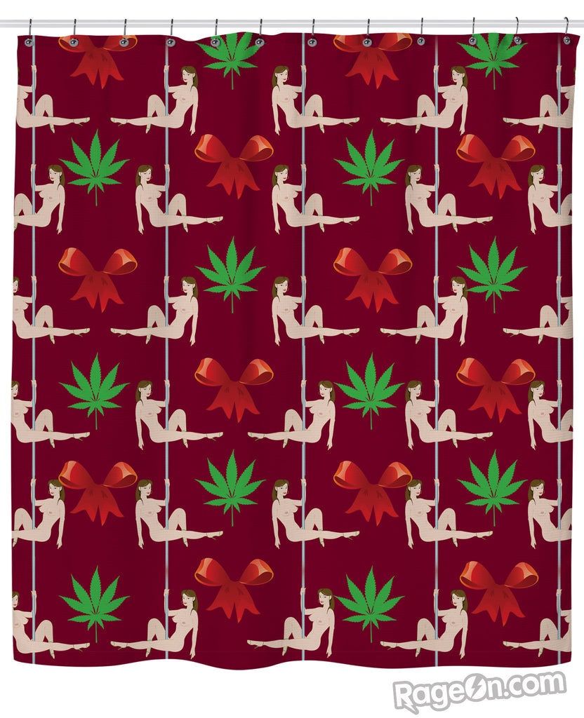 Christmas Stripper Shower Curtain