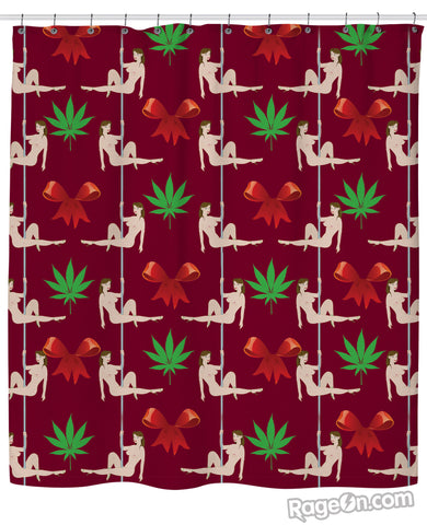 Christmas Stripper Shower Curtain