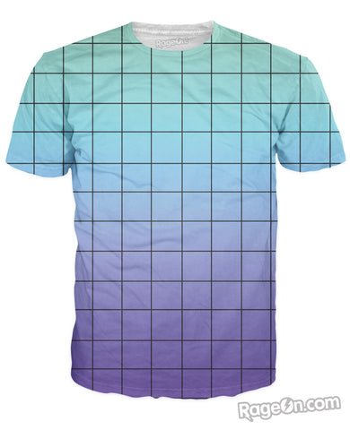 Blue Purple Grid T-Shirt