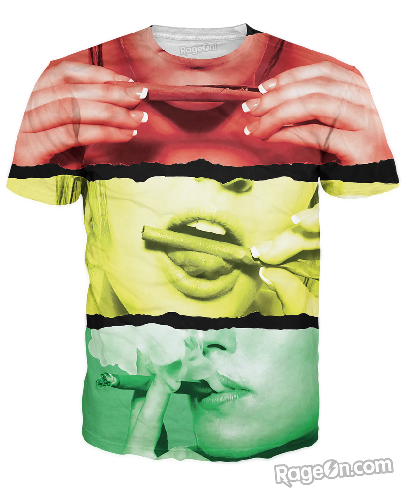 Rasta Girl Rolling Blunt T-Shirt