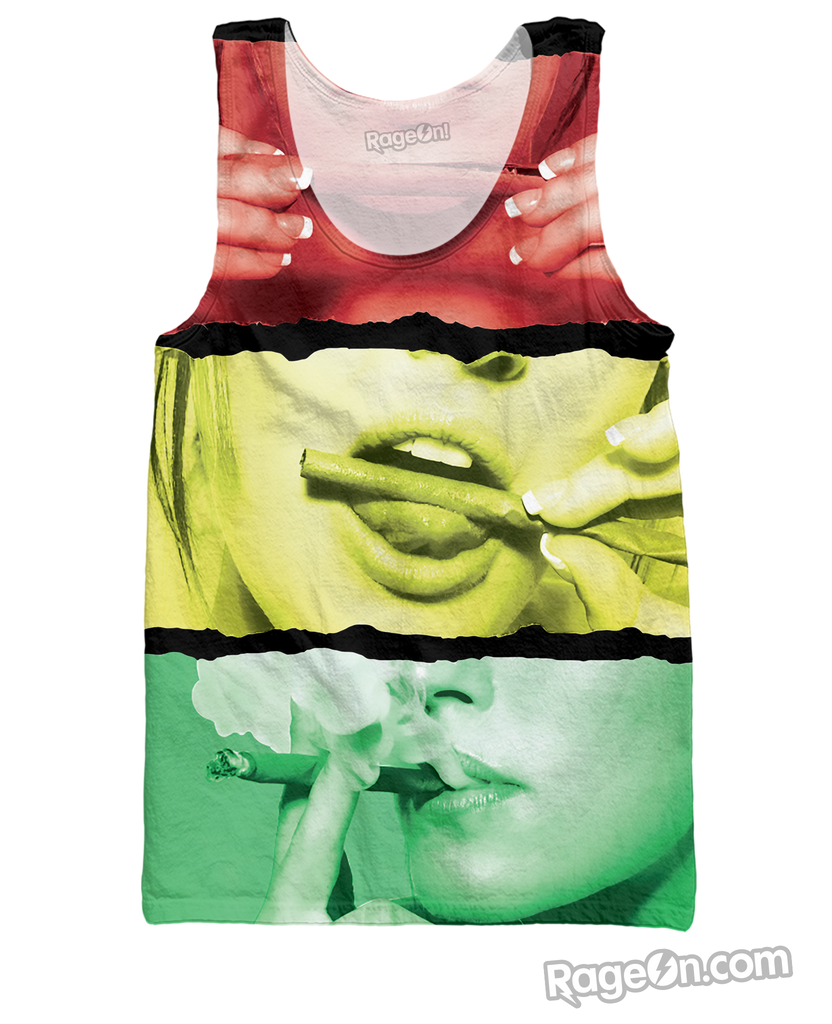 Rasta Girl Rolling a Blunt Tank Top