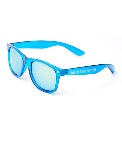 Golden Eye Blue Text Sunglasses
