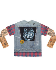 Jean Jacket Tattoo Long Sleeve Shirt