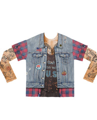 Jean Jacket Tattoo Long Sleeve Shirt