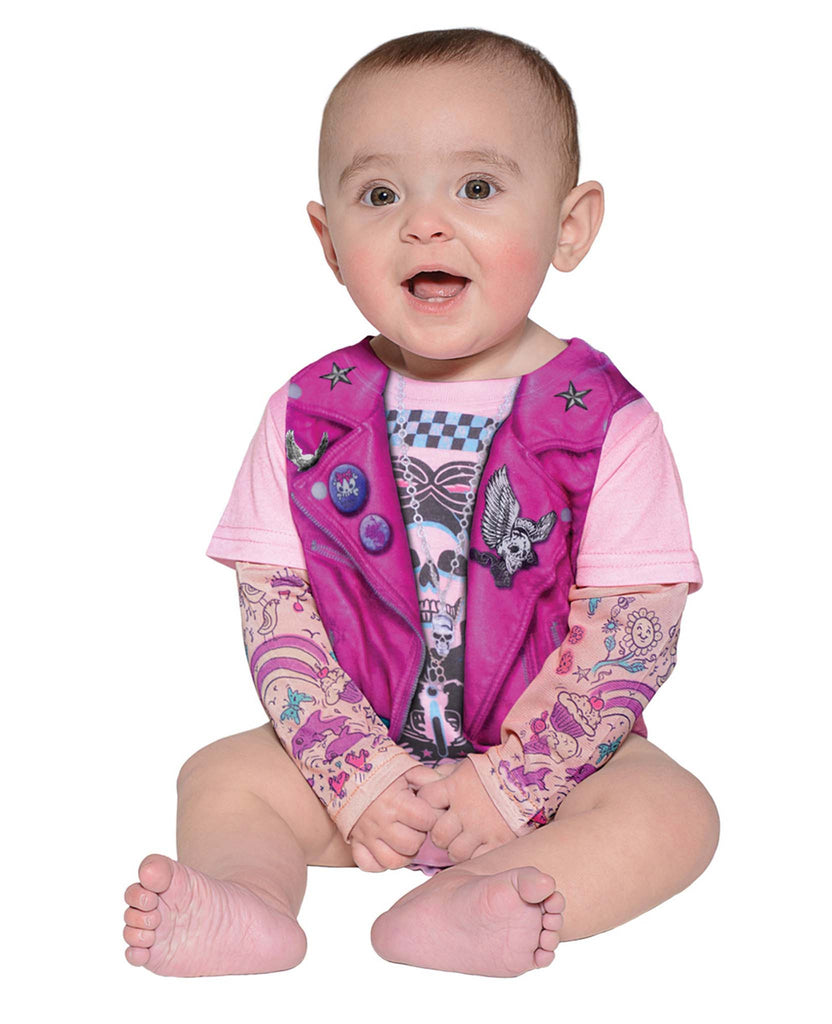 Infant Pink Biker Onesie