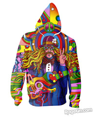 Hippie Musician Zip-Up Hoodie