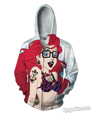 Hipster Ariel Zip-Up Hoodie *Ready to Ship*