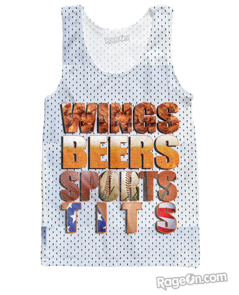 Wings, Beers, Sports, Tits Tank Top