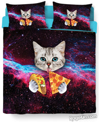 Taco Cat Bed Duvet Cover and Pillow Case Combo